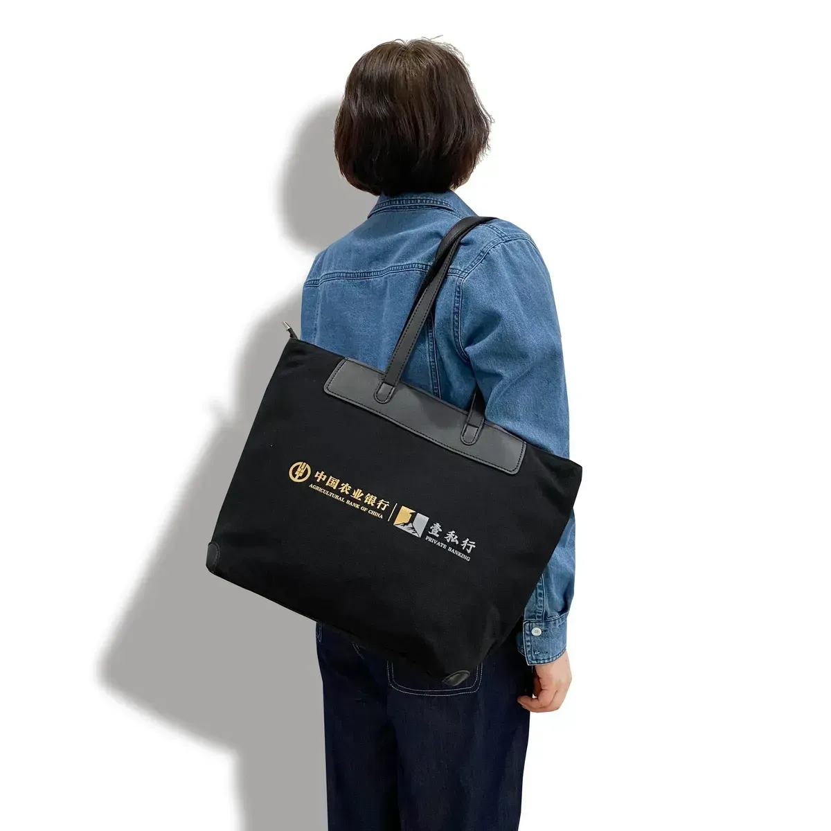 16oz Classic Luxury Cotton Canvas Tote Bag with Leather Handle Customized Logo Fashionable Design