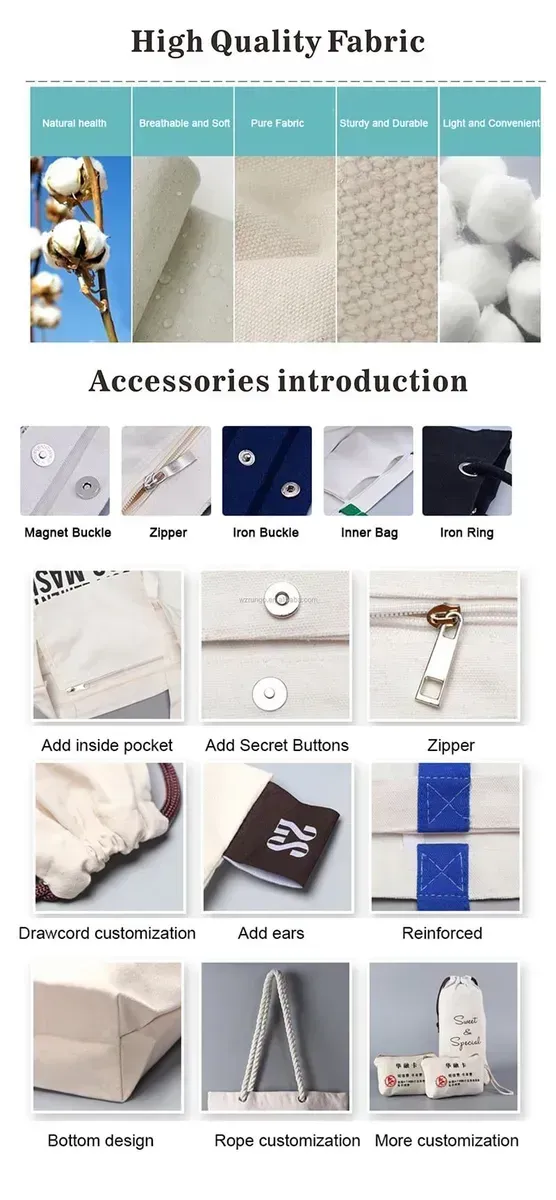 100pcs Moq Customized Logo Dumpling shape Cotton Canvas Tote Bag - Detail