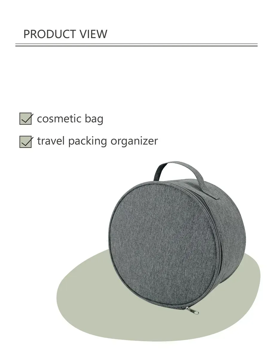 Custom logo folding electric fan handbag multifunctional portable travel cosmetics storage bag portable round storage bag - Detail