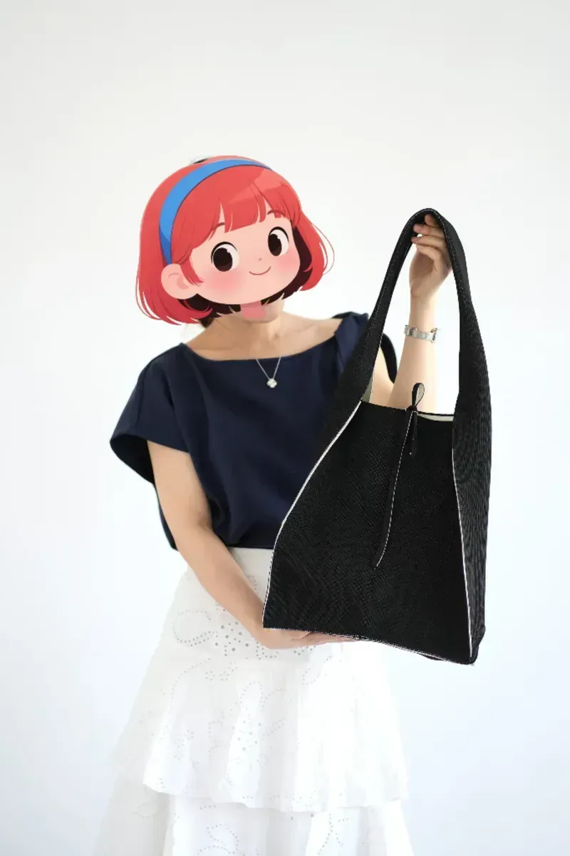Women's Small Polyester Crochet Knitting Bag Portable Organizer for Coin Purses Knit Wallet - Detail
