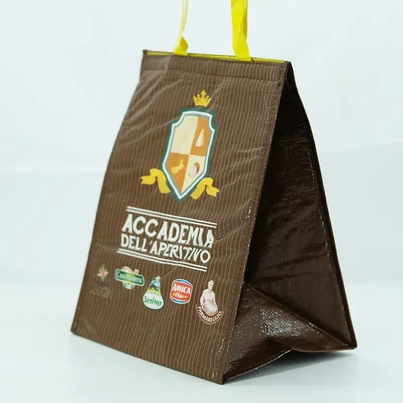 Personalized laminted non woven meat seafood insulated cooler tote bag for food -   ICE-1404