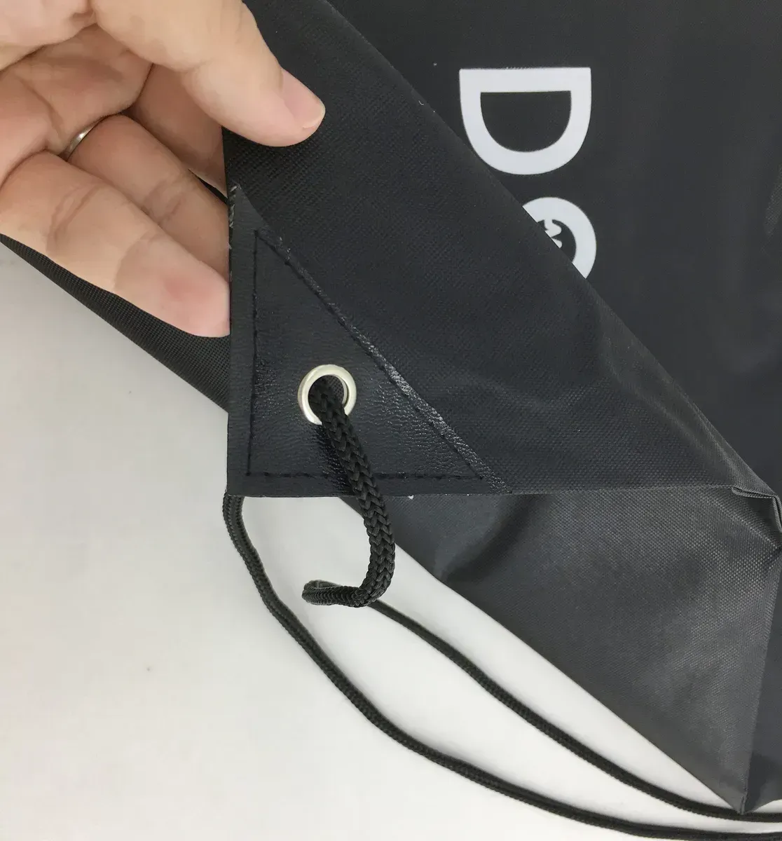 factory custom logo sports backpack printing 420D polyester promotion eyelet  drawstring bag for gym