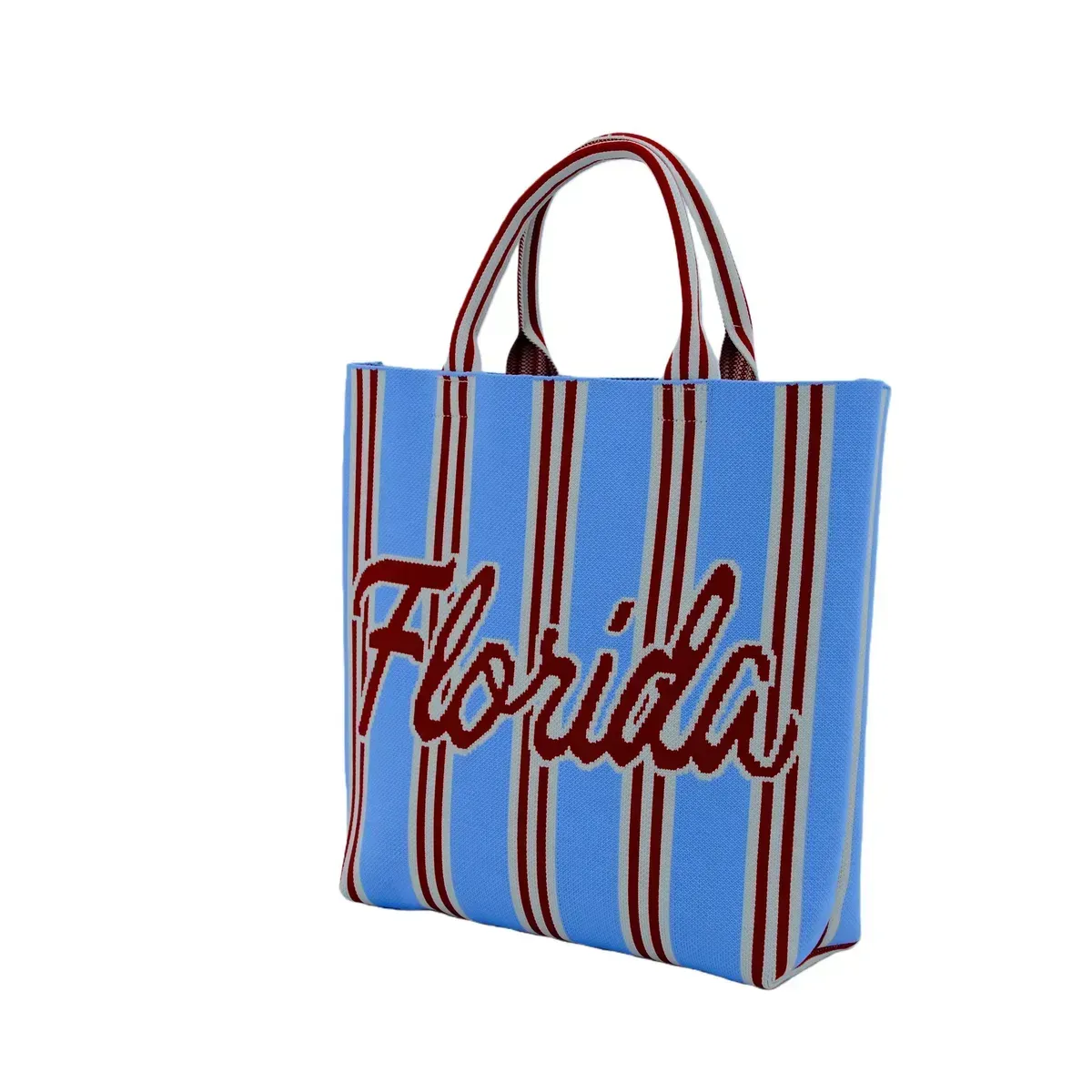 Eco-Friendly  Polyester Yarn Material BSCI &amp; REACH Certificate Reusable  Knitted Tote Bag with  Custom Logo