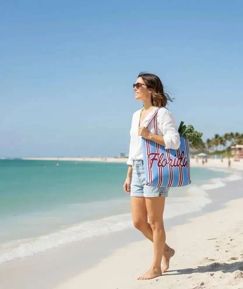 Eco-Friendly Durable Lightweight Reusable Polyester Knitted Tote Bag with Custom Design Foldable &amp; Portable for Women