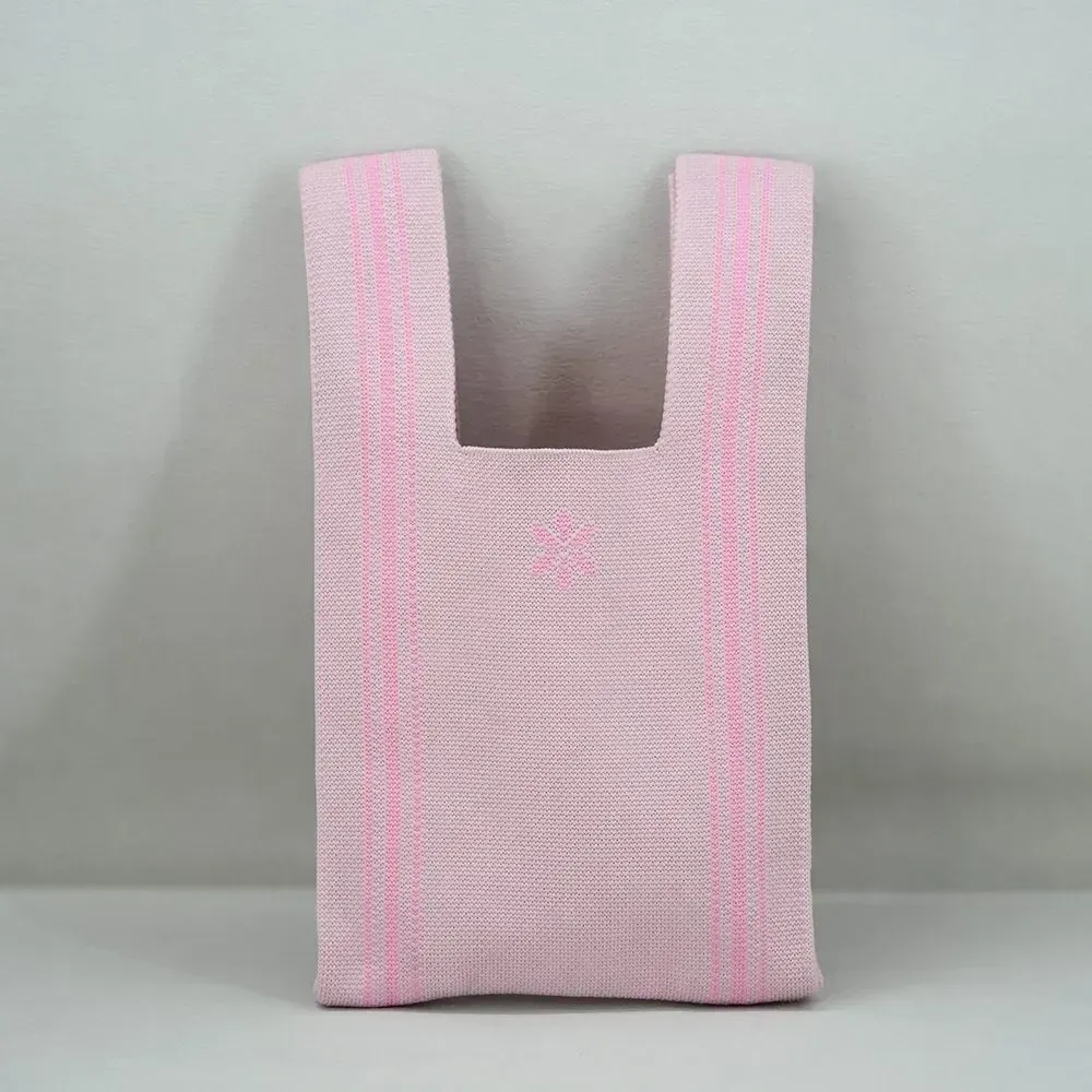 2023 fashion Knitted Weave Handbag Custom christmas Design Crochet Vest knit tote bag