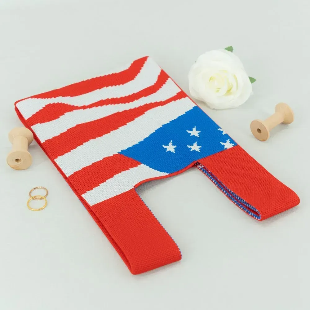 reusable various national  flag design  customized knitted tote bag