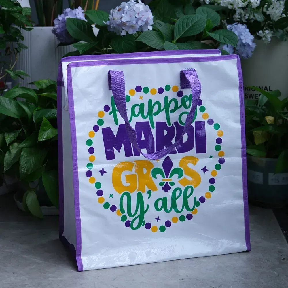 Customized design   Offset Printing  Pp Webbing Handles PP Woven shopping bag with Zipper