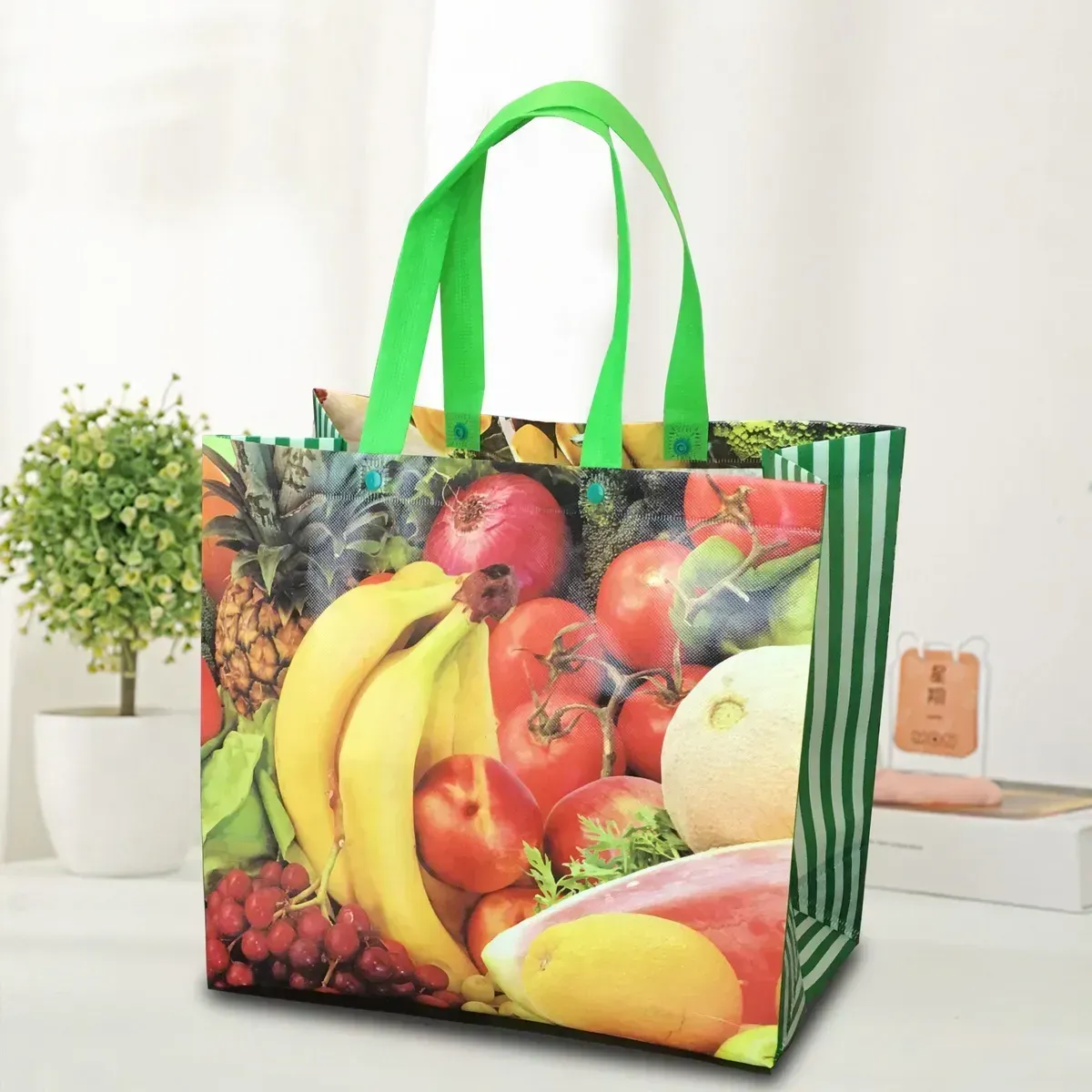 Wholesale Cheap Price custom logo promotional colorful pp non woven grocery bag for shopping