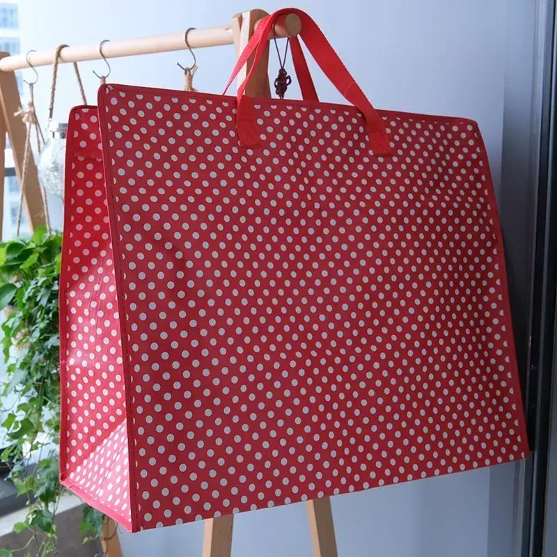 classics red dot design Wholesale Storage Laundry PP Woven  Bags with Zipper