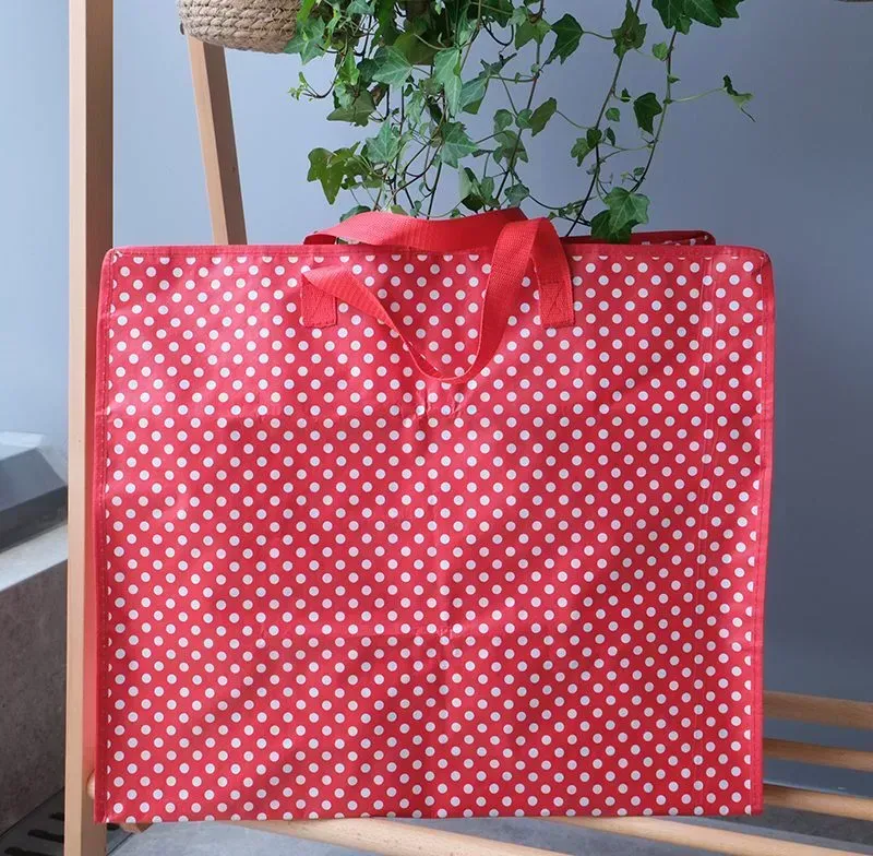 classics red dot design Wholesale Storage Laundry PP Woven  Bags with Zipper
