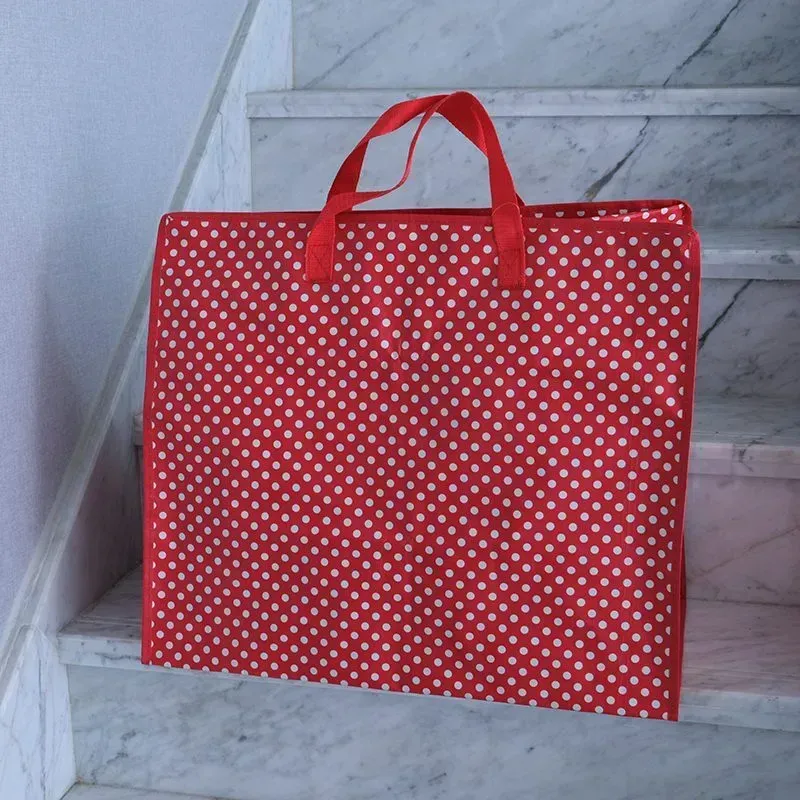 classics red dot design Wholesale Storage Laundry PP Woven  Bags with Zipper