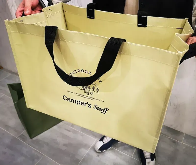 Hot Sell Waterproof Customized Printing Outdoor Foldable pp woven Picnic Bag for Camping