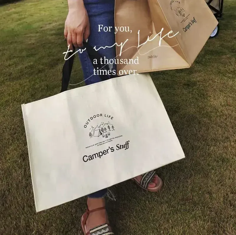 Hot Sell Waterproof Customized Printing Outdoor Foldable pp woven Picnic Bag for Camping