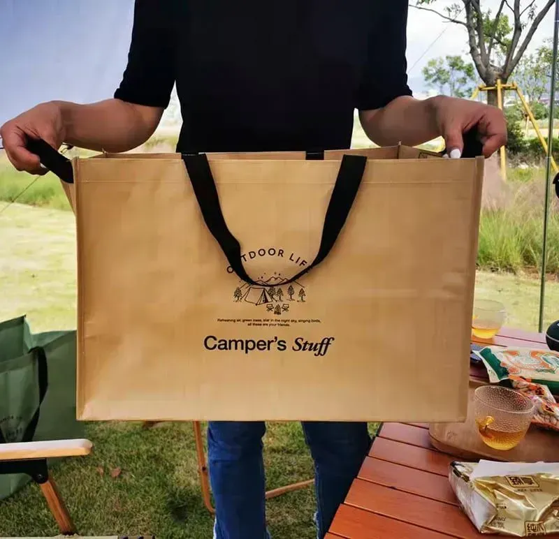 Hot Sell Waterproof Customized Printing Outdoor Foldable pp woven Picnic Bag for Camping