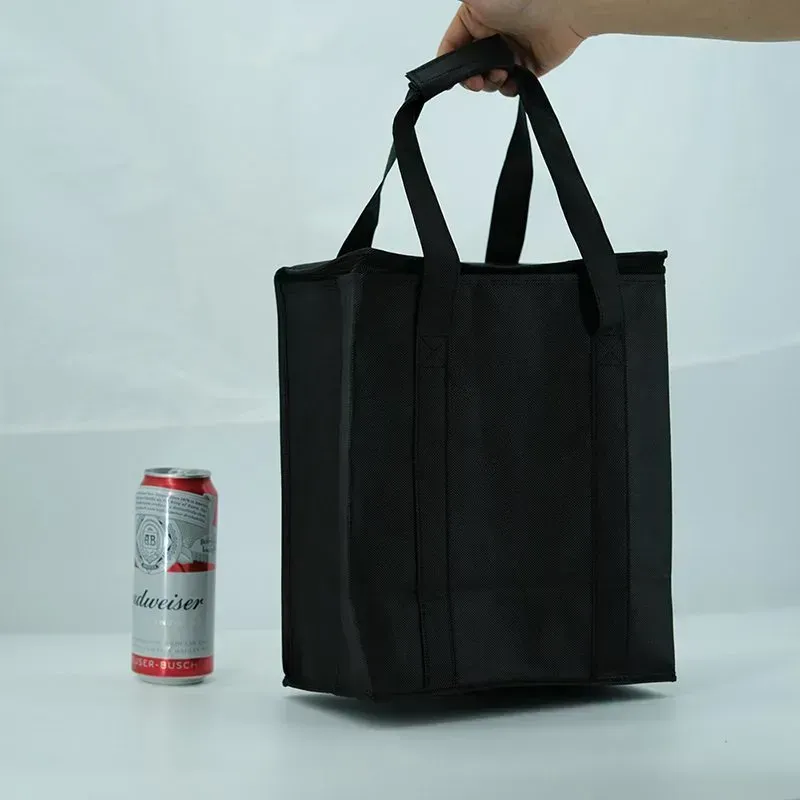 Non woven wine bags with 6 divid bottle holder with zipper closure. - WB-1903